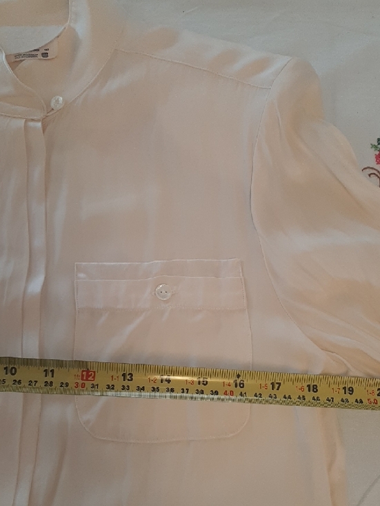 Peter Nygardπ100%SILK VINTAGE Cream Stand-Collar Button-Front Blouse Sz 8 - Picture 11 of 13